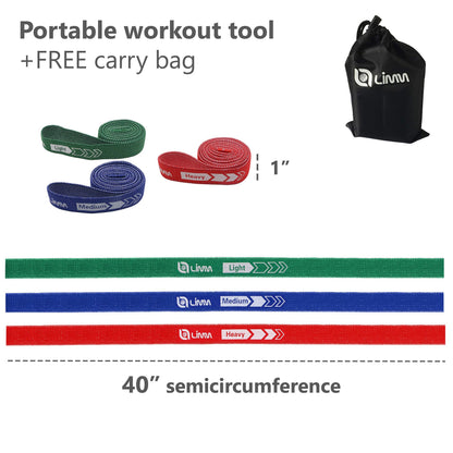 Fittest Pro by Limm Resistance Bands for Legs and Butt, Fabric Exercise Loop Bands Yoga, Pilates, Rehab, Fitness and Home Workout, Strength Bands for Booty