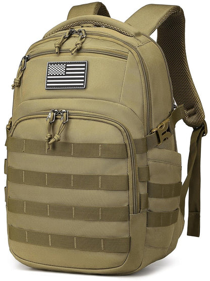 Wotony Military tactical backpack, backpack for men black small tactical assault bag (Khaki, 20 inch)