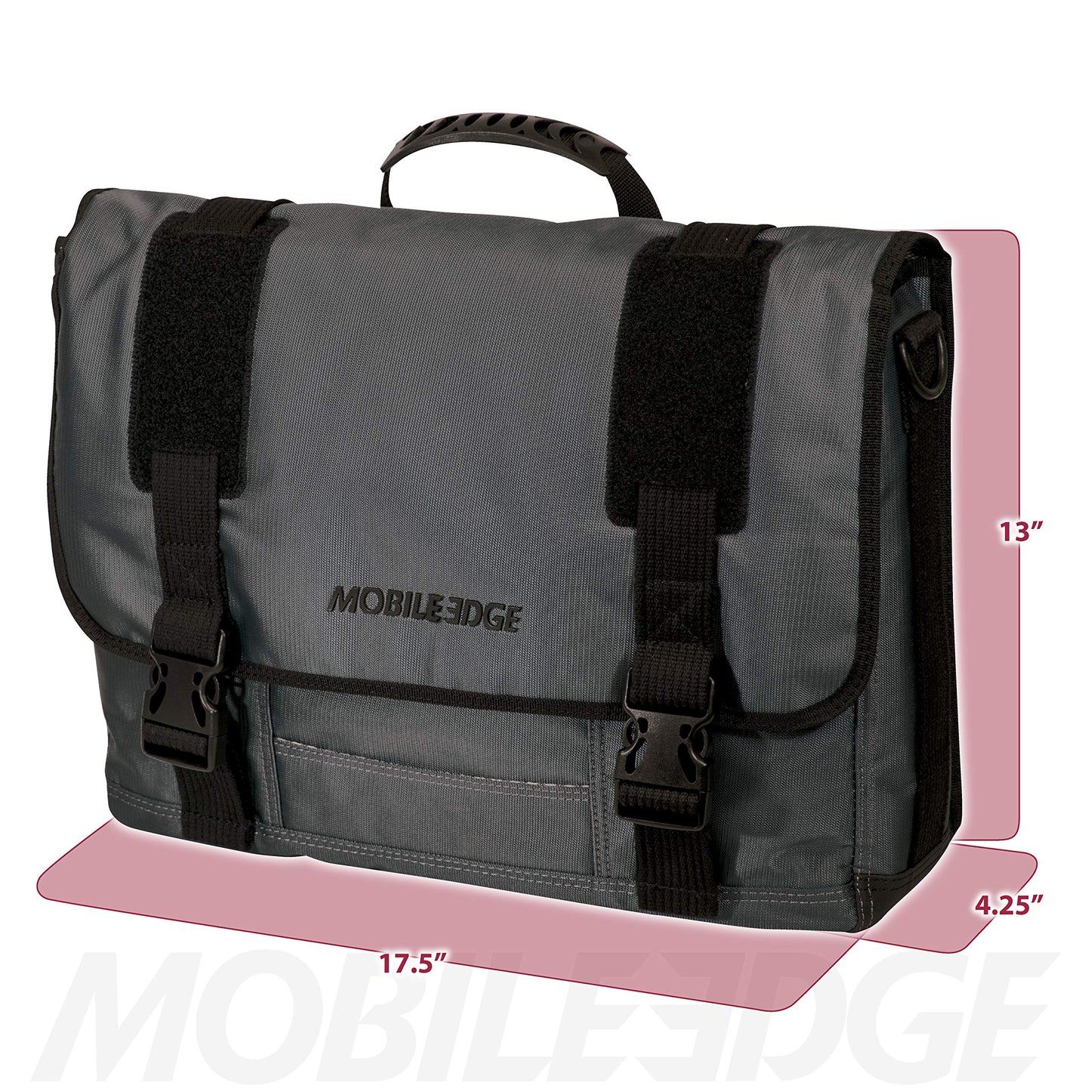 Mobile Edge ECO Laptop Messenger Bag for Men and Women, Fits Up To 17.3 Inch Laptops, Travel Work Computer Bag, Cotton Canvas, Padded Pockets, Black