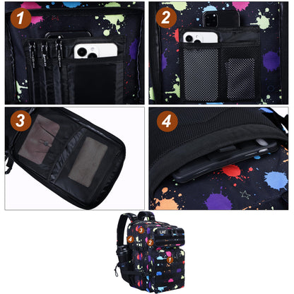 LHI Military Tactical Backpack for Men and Women 45L Army 3 Days Assault Pack Bag Large Rucksack with Molle System - Fluorescent Tie Dye
