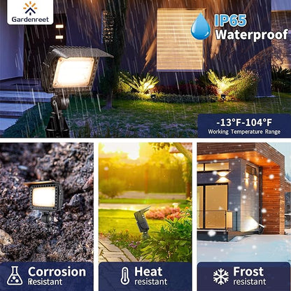Gardenreet Outdoor Wall Wash Lights - 7W 12V Landscape Flood LED Lights, Low Voltage Waterproof Angle Adjustable, Warm White Wide Beam Aluminum Brown for Wall Garden Yard House 12 Pack