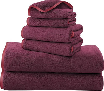 TENSTARS Microfiber Coral Velvet Luxury Silk Hemming Towel Set