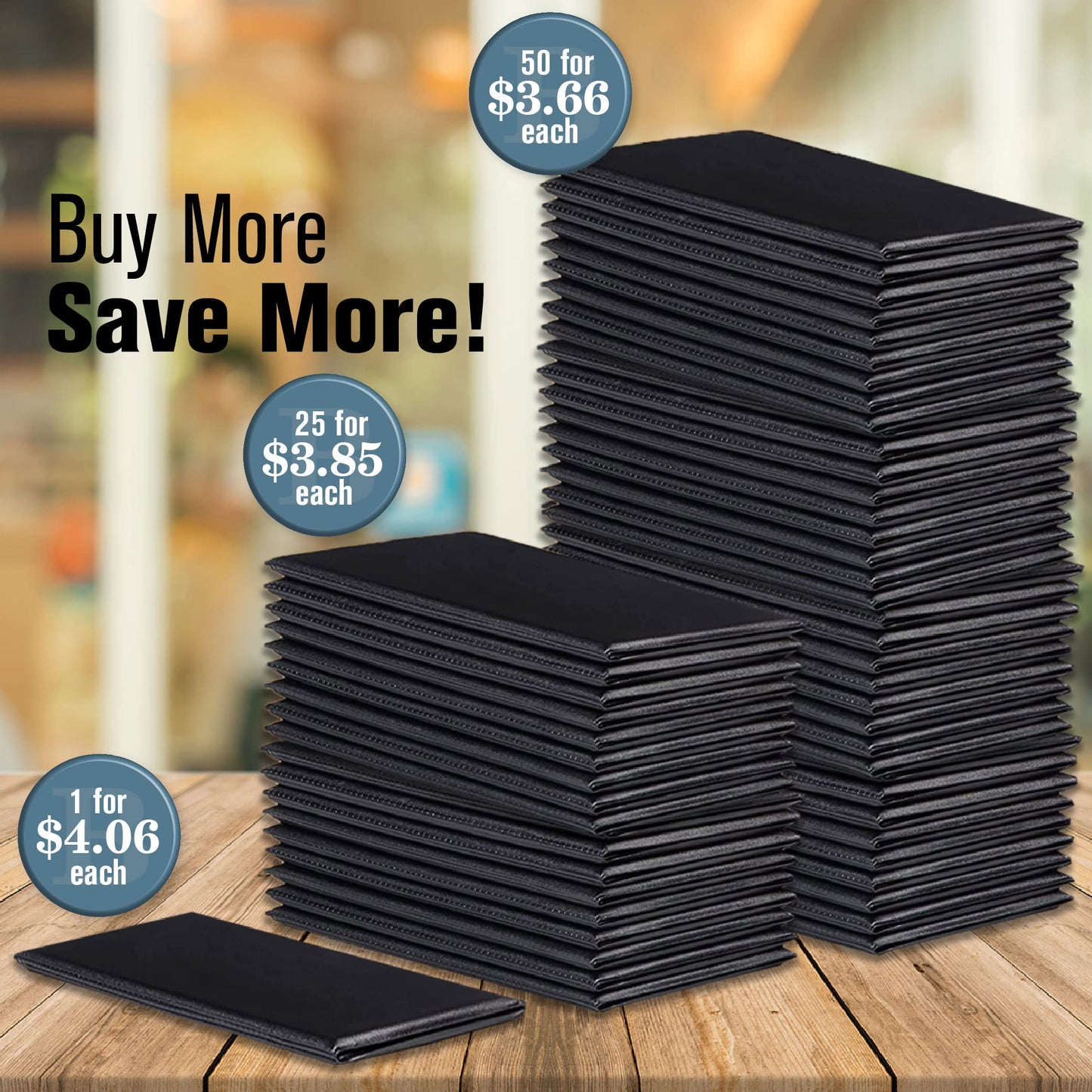 BankSupplies Leatherette Guest Check Presenters for Restaurants Set of 20 Water-Resistant Server Books with Credit Card and Side Pockets 5.5 x 10 Inches