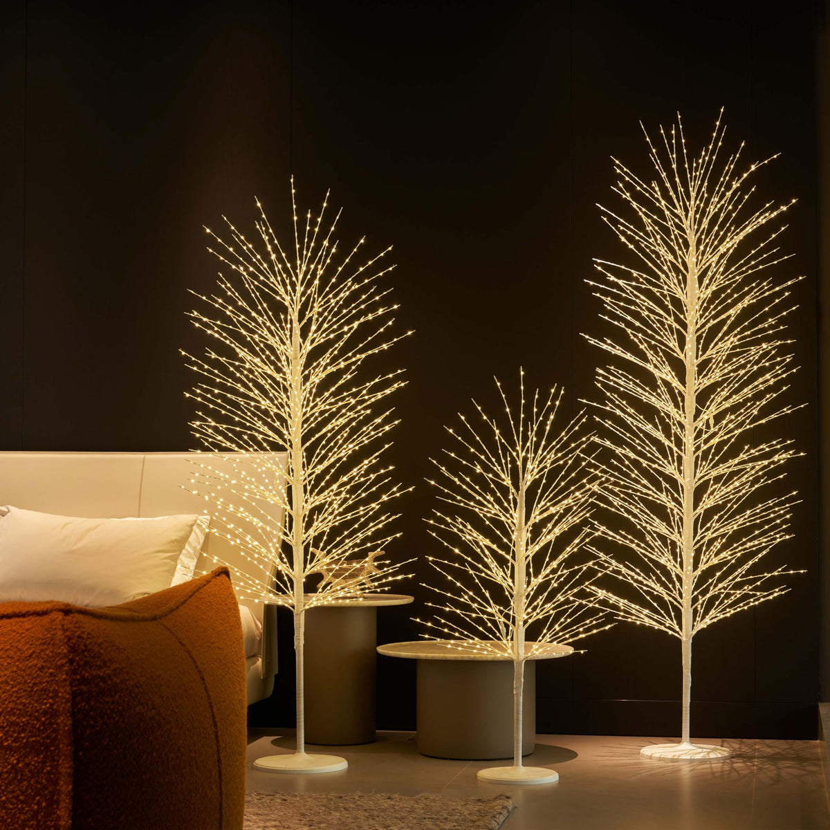Hairui Lighted White Tree with Timer and Dimmer 1280L Warm White Fairy Lights 6FT, Twig Tree with Lights for Indoor Outdoor Home Christmas Winter Holidays Party Decoration