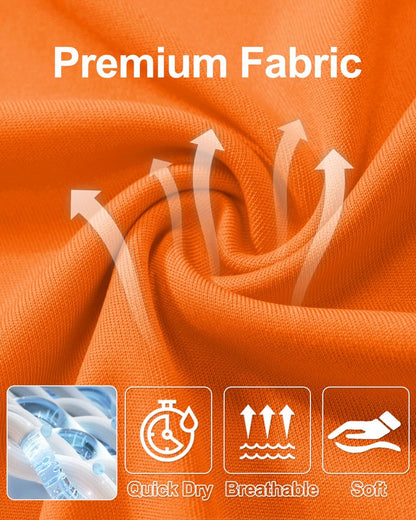 MAGCOMSEN Long Sleeve Shirts for Men Rashguard Swim UV Sun Running Workout Fishing Quick Dry Hiking Summer UPF 50 Shirt Orange