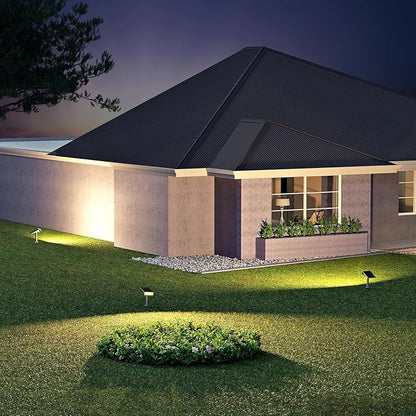 Consciot Solar Spot Lights, Outdoor 3000K Warm White, IP65 Waterproof, Landscape Lights for Yard & Tree House, 4 Pack
