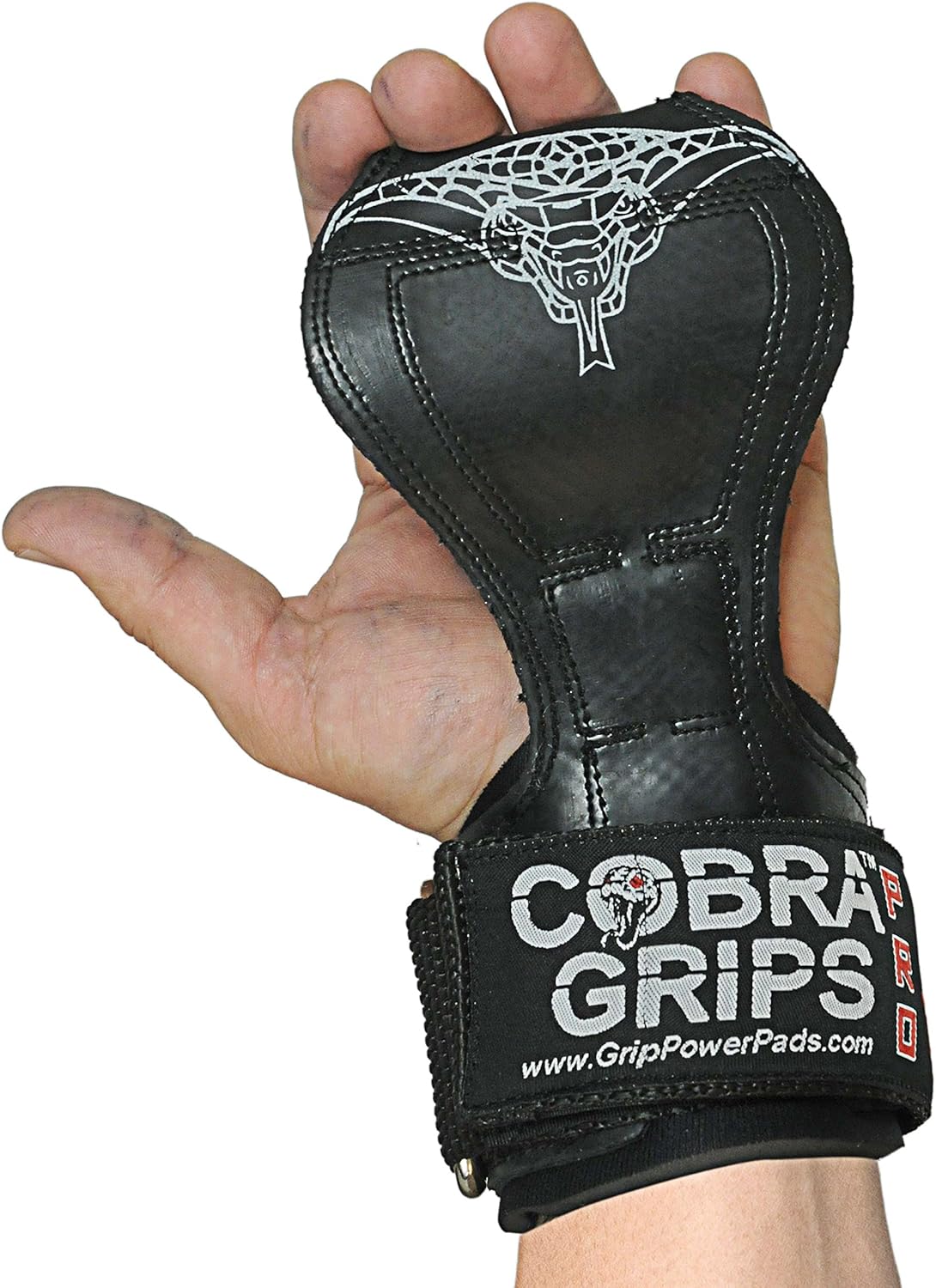 Cobra Grips PRO Weight Lifting Gloves Heavy Duty Straps Alternative Power Lifting Hooks for Deadlifts Wrist Wraps Support Bodybuilding (PRO Model for Men One Size, Black Rubber)