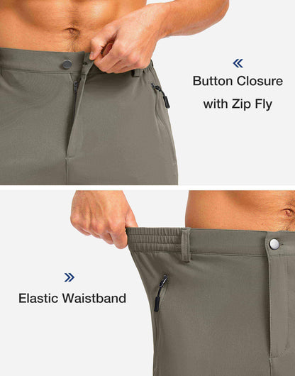 Pudolla Men's Hiking Shorts 11" Lightweight Cargo Work Shorts for Men Summer Travel Golf Casual Outdoor with 5 Pockets(Grey Sage Small)