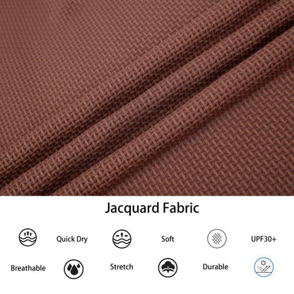 Alex Vando Mens Bubble Jacquard Polo Shirt Super Stretch Short Sleeve Polo Shirts for Men,Coffee,L