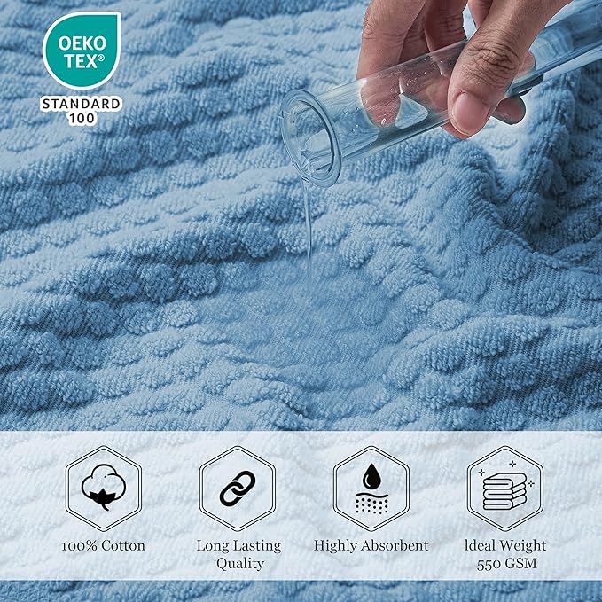 Simple&Opulence 6 Piece Luxury Towel Set, 100% Cotton Bathroom Towels