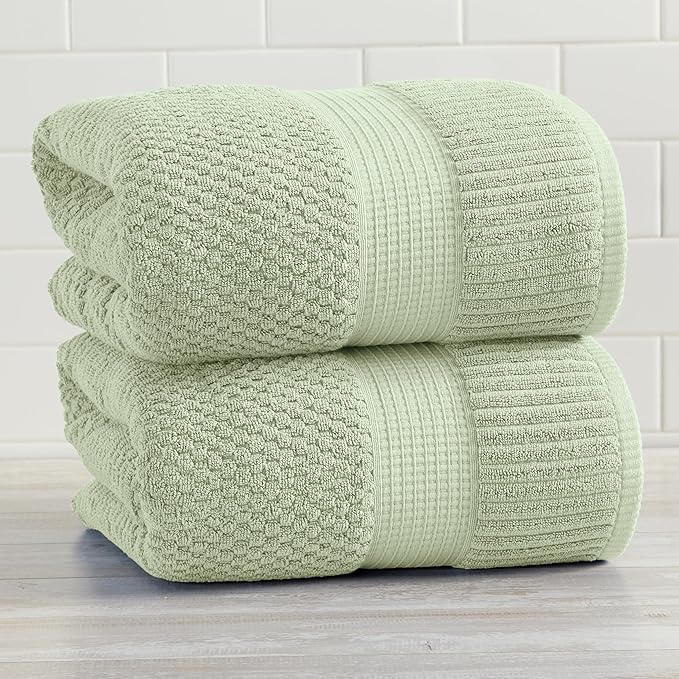 NY Loft 100% Cotton 2 Pack Bath Sheet Towel Set | Extra Large Bath Towel Set of
