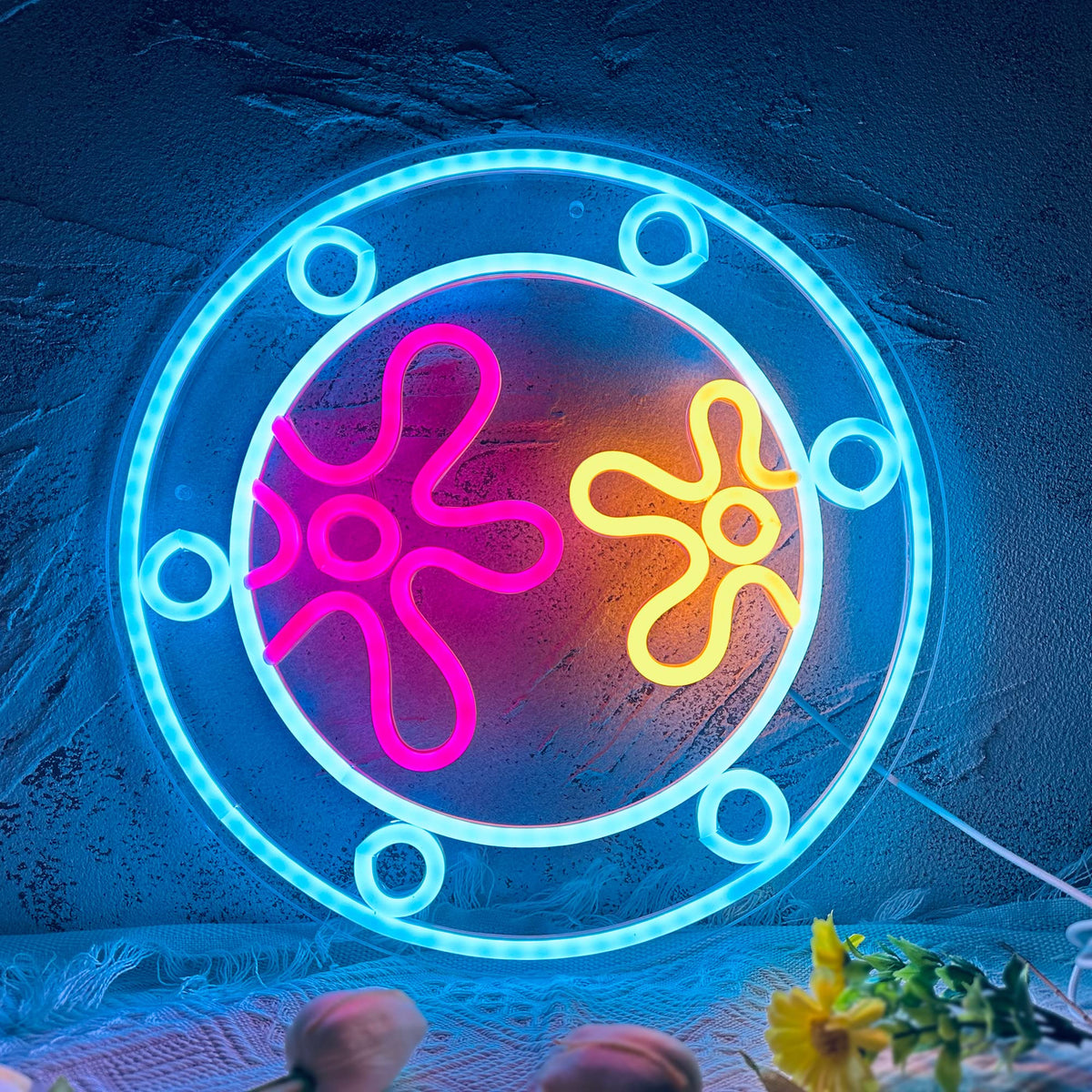 manimo Ocean World Porthole Neon Lights, LED Under Sea Porthole Neon Signs for Wall Decor,USB Night Light for Game Room Bedroom Birthday Wedding Party Gifts(13.3 * 13.3in)