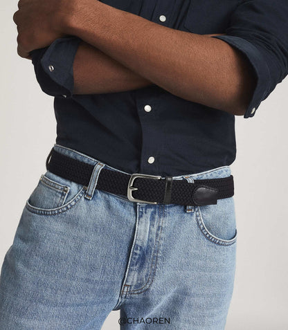 CHAOREN Mens Belt - Braided Stretch Golf Belt for Men 1 3/8"- Gift for Golf Pants Casual Shorts Jeans