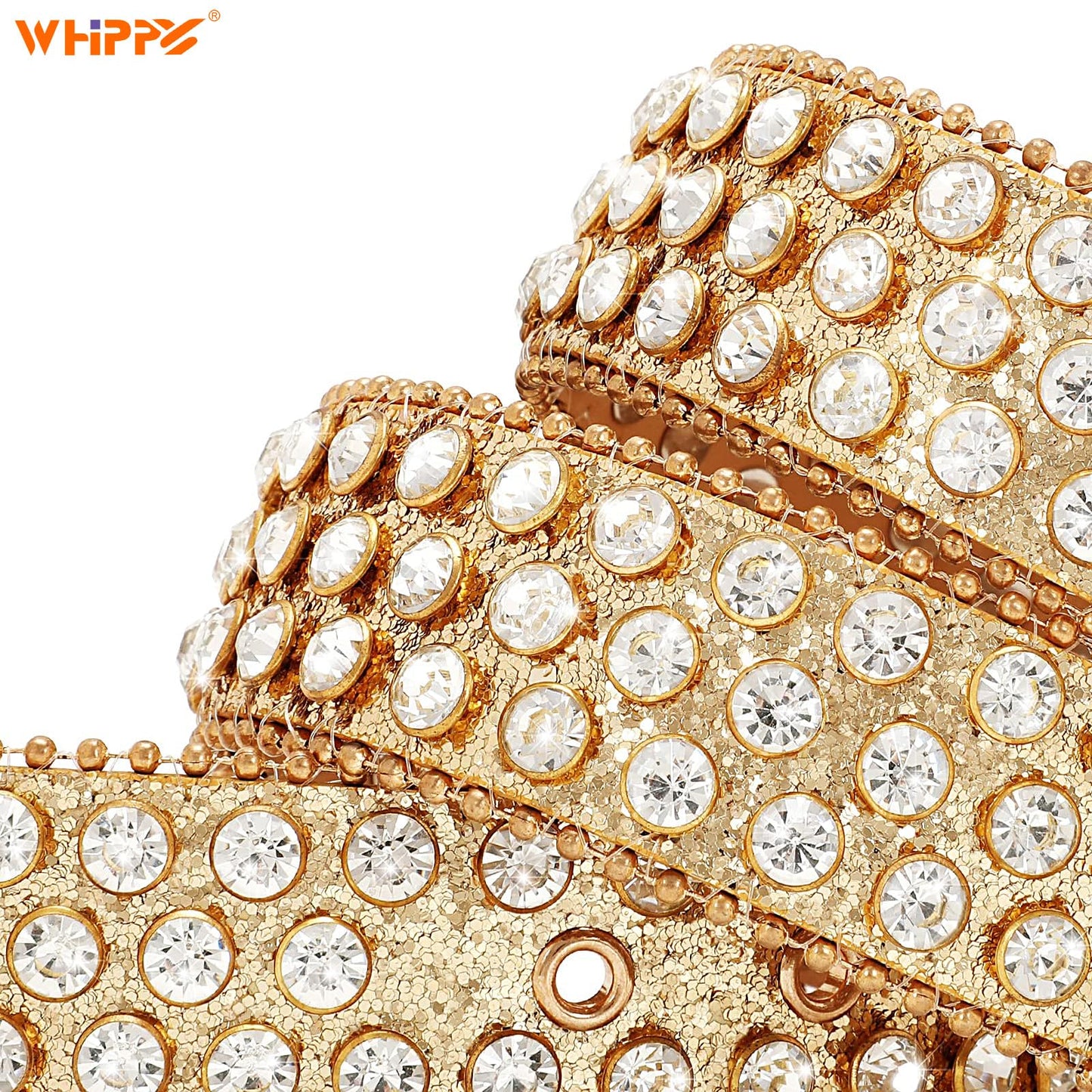 WHIPPY Women Western Rhinestones Belts Men Studded Belt for Jeans Bling Cowgirl Cowboy Waist Belt with Removable Buckle, Gold Sequin, M