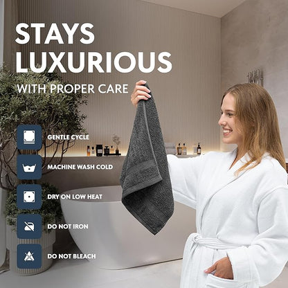 White Classic Luxury Charcoal Hand Towels