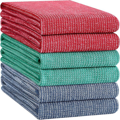 Homaxy Premium Kitchen Towels, Large Cotton Kitchen Hand Towels, Flat and Terry
