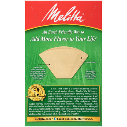 Melitta #2 Cone Coffee Filters, Bamboo, 80 Count