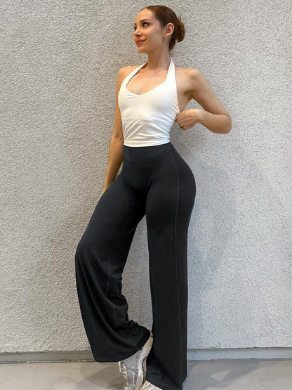 YEOREO Workout Leggings Womens No Front Seam Straight Leggings 33" High Waist Buttery Eddiy Gym Yoga Pants Black XXS