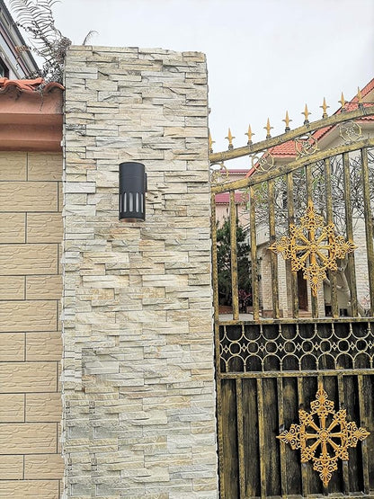 Outdoor Wall Sconce, Exterior Lighting Fixture - ETL Listed, Die-cast Aluminum Waterproof Wall Mount Cylinder Design - 1-Direction Up or Down Light Fixture for Porch, Backyard or Patio