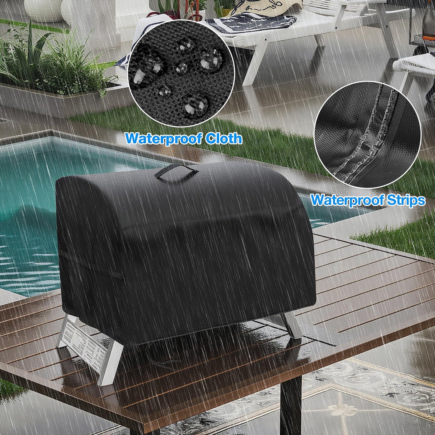 Jungda Grill Cover for Char Broil Grill2Go X200 Portable Propane Gas Grill, Waterproof Small Table Top BBQ Grill Cover, Heavy Duty 600D Outdoor Tabletop Grill Cover