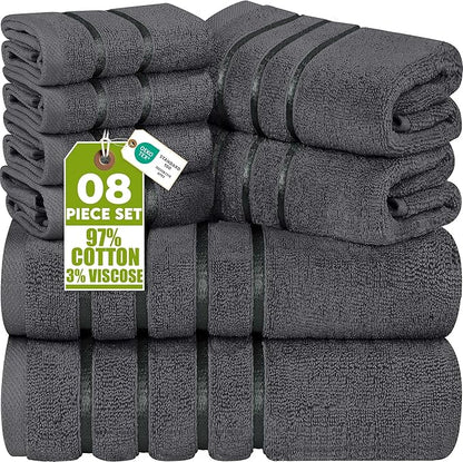 Utopia Towels 8-Piece Luxury Towel Set, 2 Bath Towels, 2 Hand Towels, and 4
