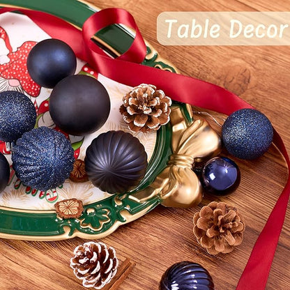 Navy Blue Christmas Ornaments Set for Xmas Tree, 50ct Shatterproof Christmas Balls Ornaments, Christmas Tree Decorations Hanging Ball for Holiday Party Decor(1.57"-2.36")