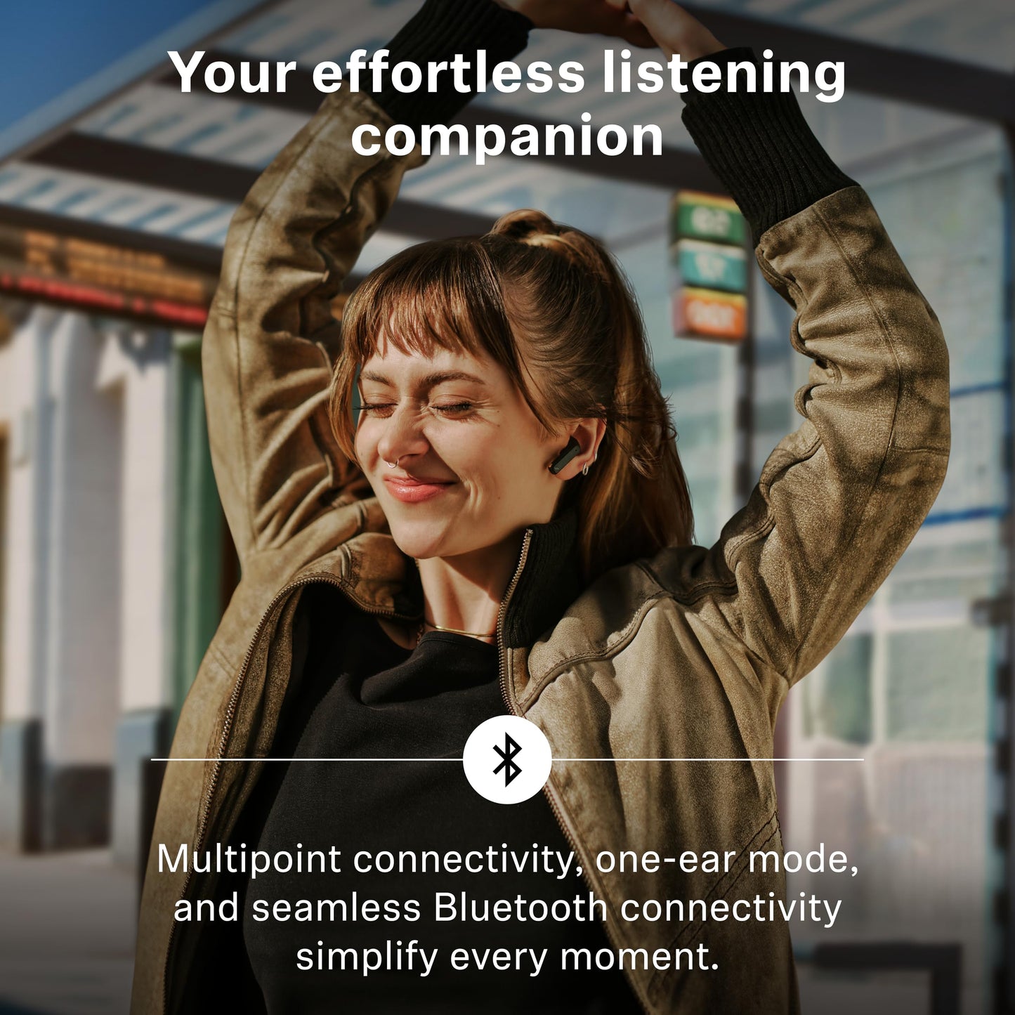 Sennheiser ACCENTUM Open Wireless Earbuds - Open Ear Buds Design, Dynamic Sound & Bluetooth 5.3, IPX4 Splash Protection, 28 Hours Battery Life, USB-C Charging Case, Music, Phone Calls, Travel, Black