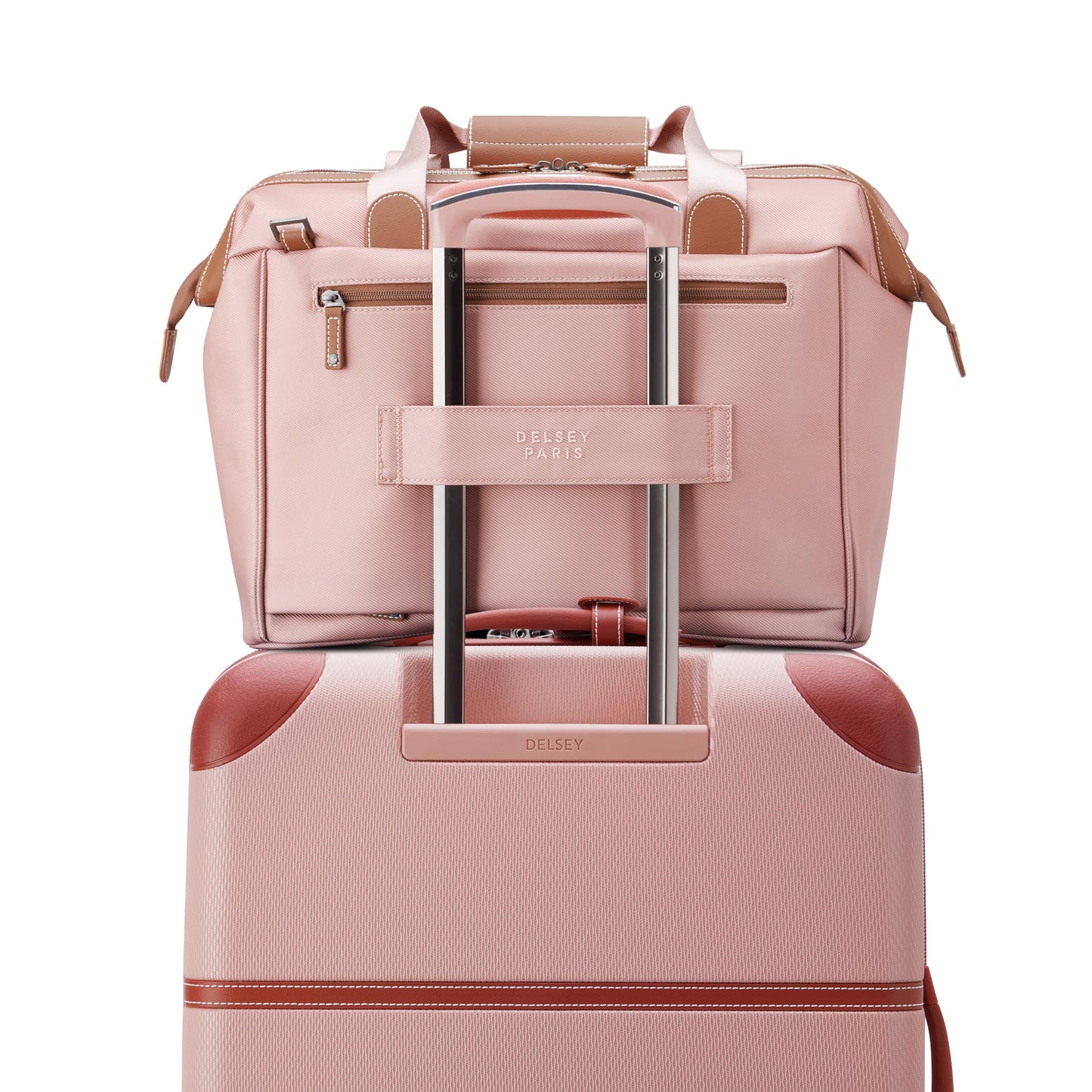 DELSEY PARIS Chatelet 2.0 - Small Weekender - Travel Duffle Bag - Carry On Duffle bag with Laptop Compartment and Shoes Pocket – Lightweight Travel Bag, Blush Pink