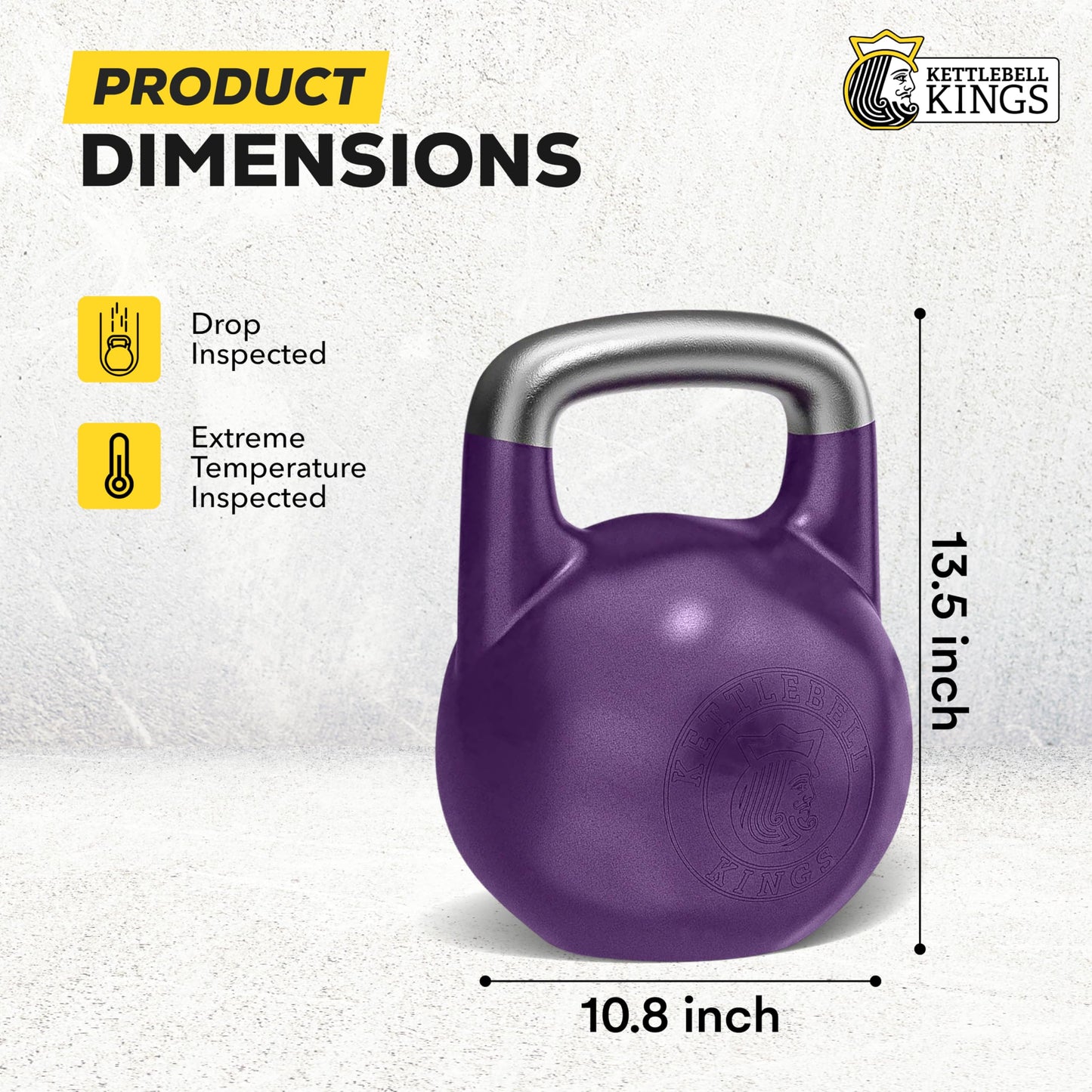 Kettlebell Kings Competition Kettlebells Weight (35mm handle) 8-48 KG | Hand weights Workout Gym Equipment & Strength training sets for Women & Men for Home Gym | Suitable for High Repetition Workouts