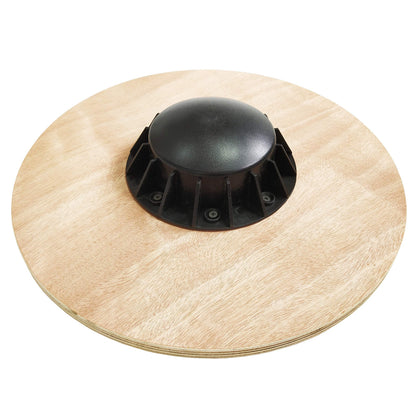 Fitvids Non-Slip Wooden Wobble Balance Board Core Trainer 15.55-inch Diameter with 360 Rotation for Stability Training, Black