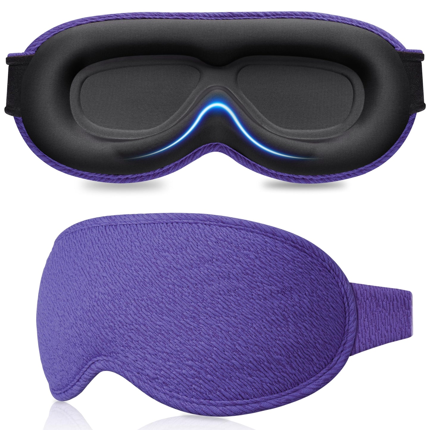Gritin 100% Blackout Sleep Eye Mask for Women Men, Zero Pressure Sleeping Mask - Ergonomic Design 3D Cutout Eye Movement and Eyelash Friendly Night Blindfold, Ultra Soft Comfortable for Sleeping