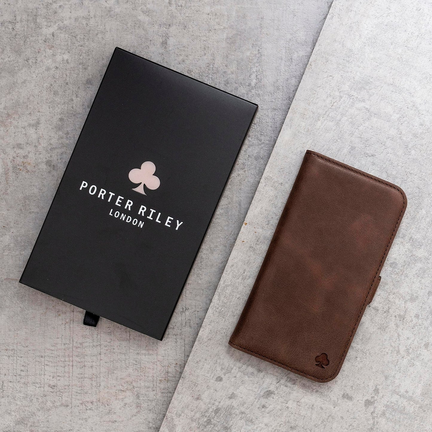Porter Riley - Leather Case Compatible with Samsung Galaxy S26 Ultra. Premium Genuine Leather Stand Case/Wallet/Cover (Chocolate Brown)