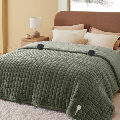 Bedsure Electric Blanket King Size - Dual Control Heated Blanket King Size, Fast Heating with 10 Time Settings & 10 Heat Settings, Warm Gift for Grandma (100x90 inches, Grey)