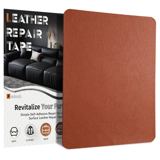 Fadoub Leather Repair Patch Tape Self-Adhesive, 8x11In Heavy Duty Vinyl Patch, Leather Repair Kit for Furniture, Sofa, Couch, Office Chair, Car Seat, Car Interior((Chestnut Brown)