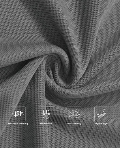 Alimens & Gentle Tactical Polo Shirts for Men Short Sleeve Performance Stretch Golf Shirt Quick Dry Work Sport Casual Tops M Grey