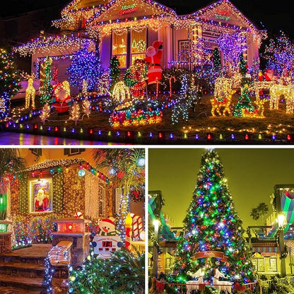 C9 Christmas Lights Outdoor Multicolor, 150FT 75LED string Lights Waterproof Shatterproof, Extendable C9 Xmas Light, Indoor Outdoor Christmas String Light for House Roof Patio Garden Tree Party