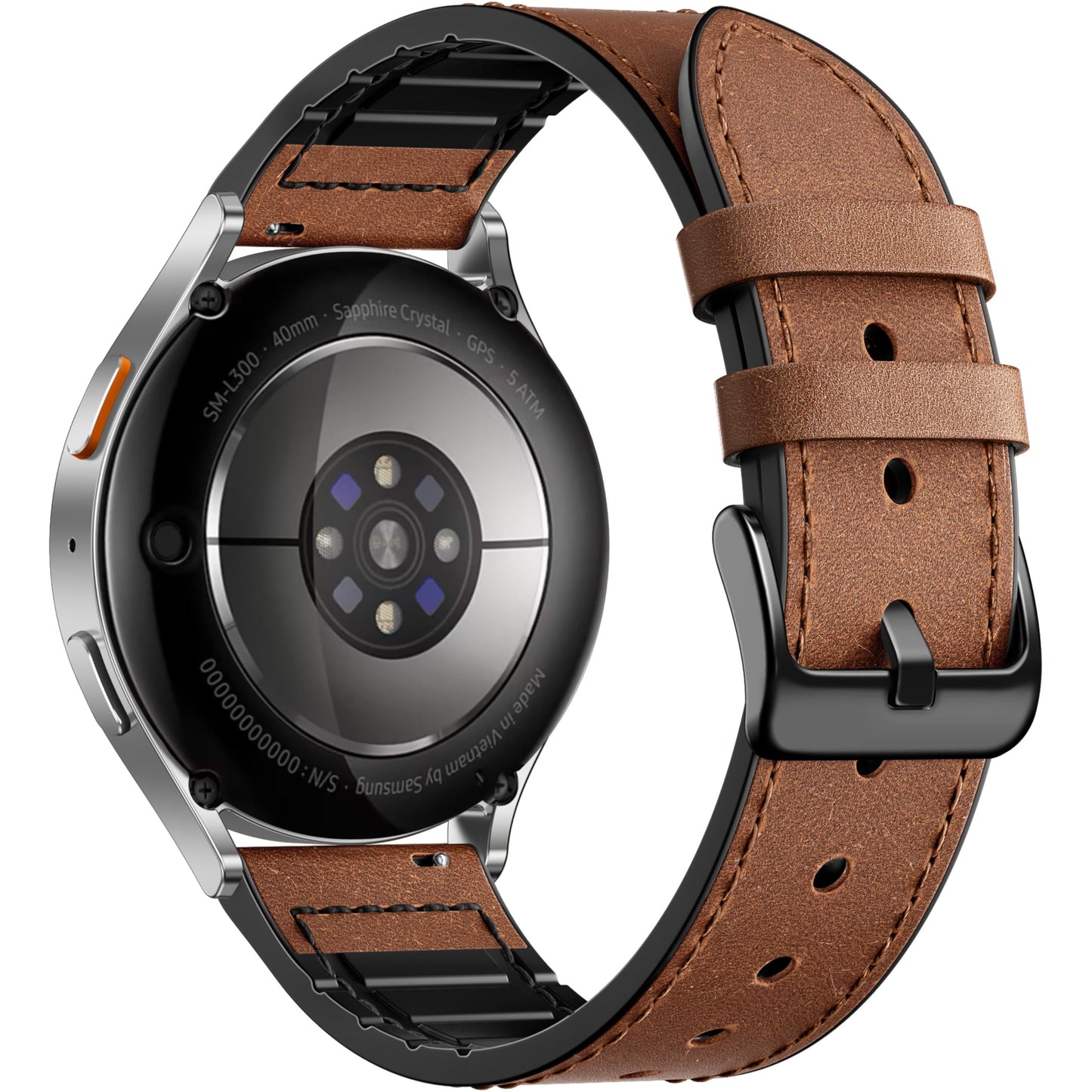 Adorve Leather Bands Compatible with Samsung Galaxy Watch 7 Band/Galaxy Watch 6 Band 40mm 44mm, Watch 6/4 Classic,5 Pro/5/4/FE/Active 2, 20mm Top Grain Leather Strap for Samsung Watch Bands Men Women