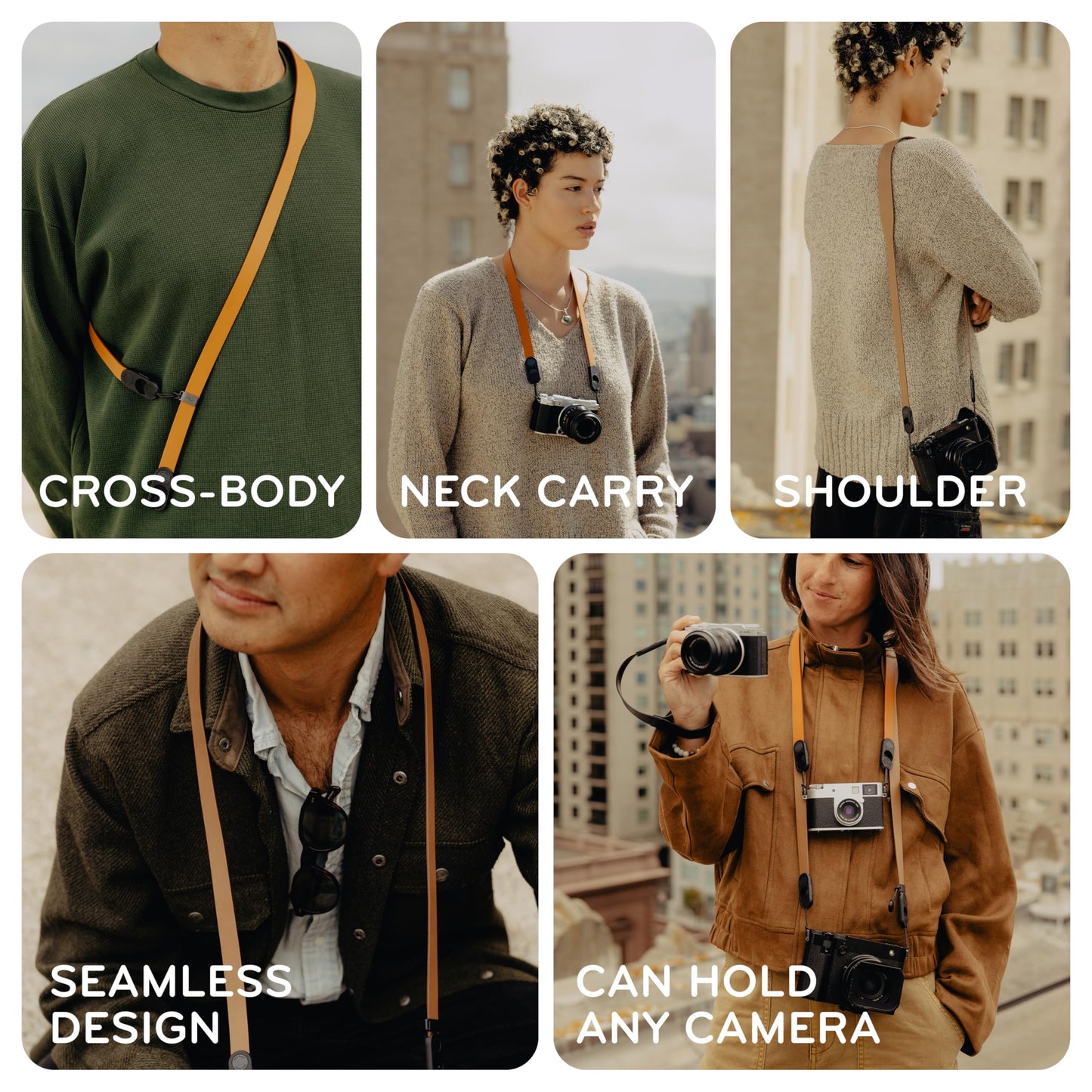 Peak Design Form Cuff Leather Camera Wrist Strap, Tan, Compatible with DSLR, Compact and Point-and-Shoot Cameras, Quick Release & Connection, 100 lb Capacity, Camera Straps for Photographers