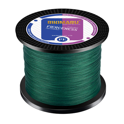 Braided Fishing Line Abrasion Resistant Superline Zero Stretch&Low Memory Extra Thin Diameter Green 327Yds,50LB