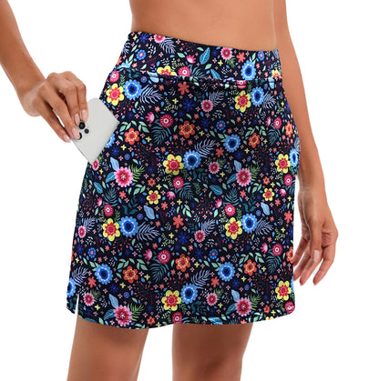 Oyamiki Women's Active Performance Skort Lightweight Skirt for Running Tennis Golf Workout Sports Printing M