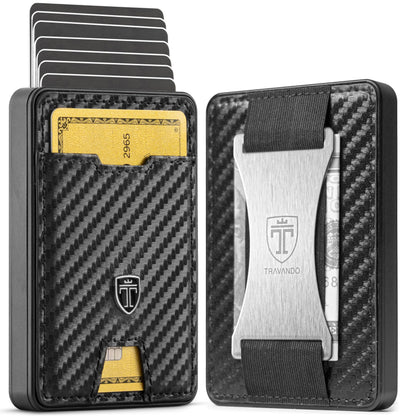 TRAVANDO Swype Slim Wallet for Men Metal RFID Blocking Mens Wallet Card Case