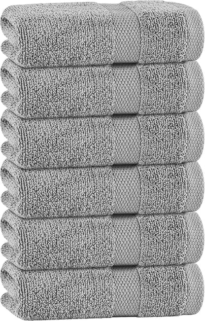 White Classic Light Gray Hand Towels