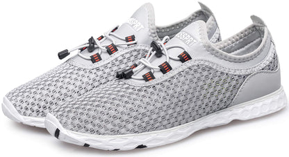 DOUSSPRT Men's Water Shoes Quick Drying Sports Aqua Shoes Grey Size 10