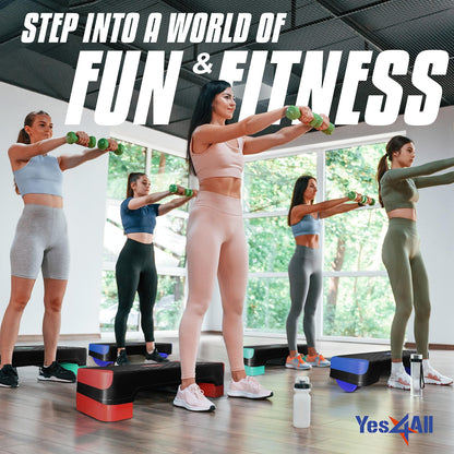 Yes4All 2-in-1 Adjustable Aerobic Step Platform Fitness Exercise Stepper with Rocker Balance Board Legs for Home Workout, Step Exercise & Balance Training