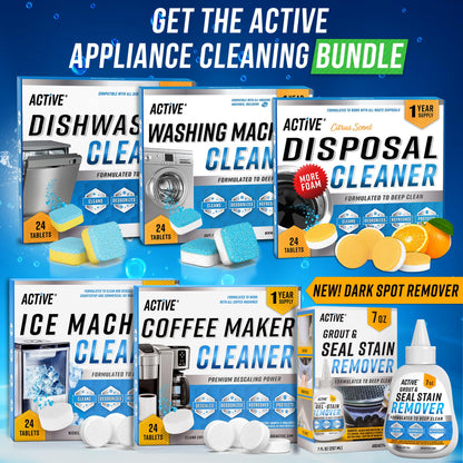Dishwasher Cleaner And Deodorizer Tablets - 24 Pack Deep Cleaning Descaler Pods for Dish Washer Machine, Heavy Duty, Septic Safe, Natural Limescale Remover, Calcium, Odor, Smell - 12 Month Supply