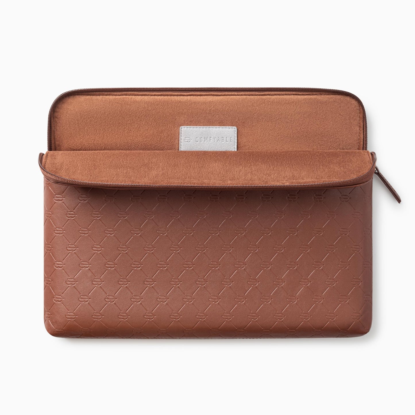 Comfyable x Edition Faux Leather Laptop Sleeve 13 14 Inch, Compatible with 13" MacBook Air M5 & 14" MacBook Pro M5 Pro/Max 2026, Mac Travel Case with a Front Zip Pocket for Men Women, Brown