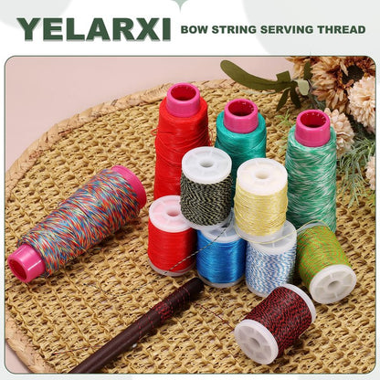 YELARXI Archery Bow String Serving Thread, 0.02" Dia Durable Bowstring Thread Accessories 131 Yard/120M & 400D PE & White-Fitting for(Tying Peep Sight Nock/Compound/Recurve Bow)