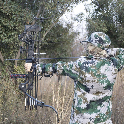 Archery Recurve Bow 30-45 Lbs Adjustable American Hunting Bow Compound Bow for Outdoor Hunting Shooting Fishing Right Hand (Black)