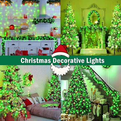 SAUIRS 197FT 500 LED Christmas Lights Outdoor String Lights with 8 Modes Timer Waterproof Fairy Light Plug in for Outside Indoor Party Xmas Palm Tree Yard Wedding Decorations(Green)