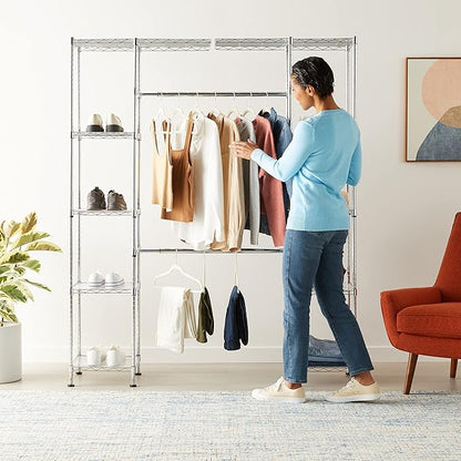 Amazon Basics Expandable Adjustable Metal Closet Organizer